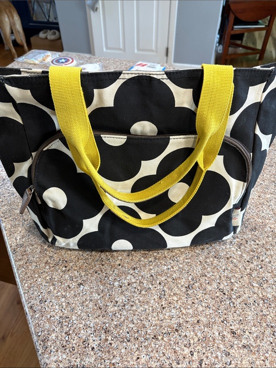 Orla Kiely Handbags - Orla Kiely for Target floral tote, yellow straps & bright patterned interior.